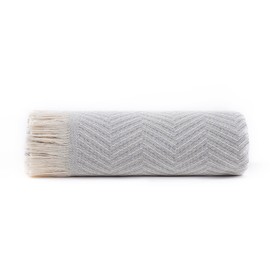 Todocama - Multipurpose Sofa Quilt, Foulard Blanket, Plaid for Bed, Sofa Cover, Jarapas, Made in Spain, Herringbone. (125 x 180 cm, Light Grey)