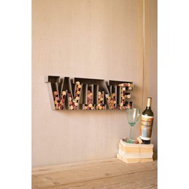 Kalalou Metal Letter Wine Cork Holder Wall Decor For the Wine Cork Collector - 25x7x2 inches