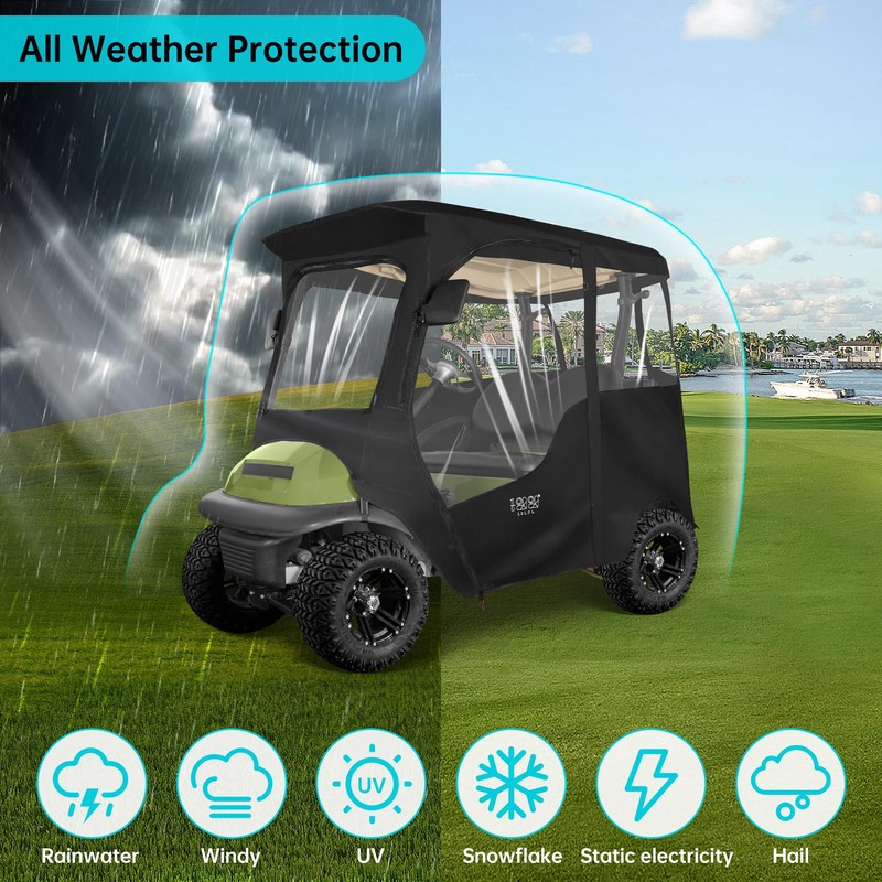 10L0L 2 Passenger Golf Cart Enclosure for Club Car Precedent/Onward/Tempo,