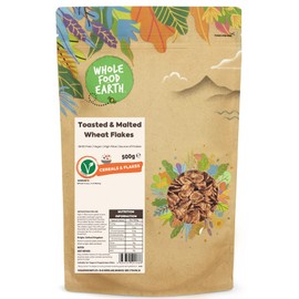 Wholefood Earth Toasted and Malted Wheat Flakes 500 g | GMO Free | High Fibre | Source of Protein