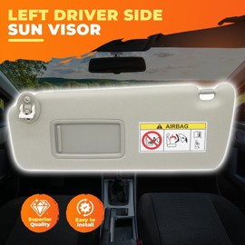 Aspaton Gray Sun Visor Left Driver Side Compatible with GX460 2010-2023 74320-60D22-A0 Sunshade Front Left Side W/Mirror
