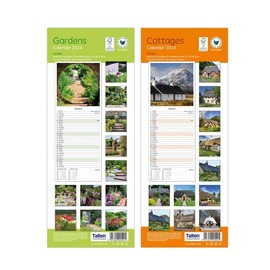 2025 Super Slim Month to View Spiral Bound Hanging Wall Calendar Home Office (Gardens)