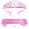Pink 60th Birthday Crown and Sash Girls 60th Birthday Decoration