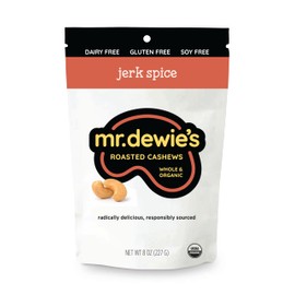 Mr. Dewie's Uniquely Flavored Whole Organic Roasted Cashews (Jerk Spice) - 8oz bag