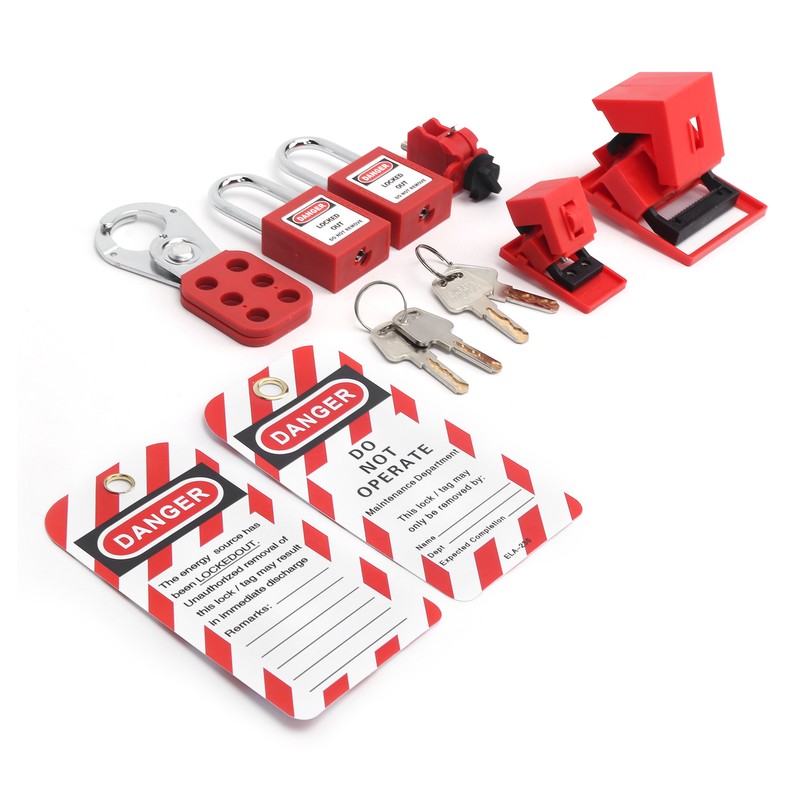 Safety Lockout Tagout Kit Lockset Fitting Tools Multifunctional Portable with