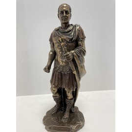 Gaius Julius Caesar in Roman Military Uniform Statue Bronze Finish
