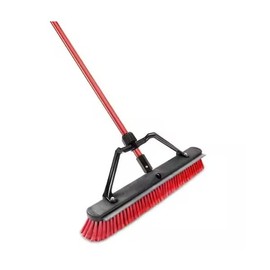 24-Inch Push Broom with Squeegee – Heavy-Duty Steel Handle for Indoor & Outdoor Use
