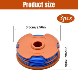 CYMYGS 3PCS Double Thread and 27ft/8.3m Spool Line, Compatible with Worx, Mcgregor strimmer spool and line for McGregor MET6032 MET4530 MET3525 Worx 100 Worx WG119E etc Grass Edge Trimmer Accessories
