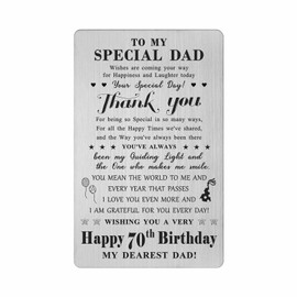 FALOGI Dad 70th Birthday Card, Happy 70th Birthday Card for Dad, Dad 70 Year Old Birthday Gifts Ideas from Daughter Son