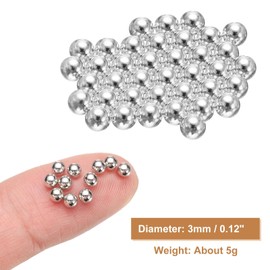 HARFINGTON Nail Art Beads 0.12" (3.0mm) Mini Metal 3D Caviar Nails Beads Ball Bubble Bead with Bags for Nail Art DIY Craft Decoration, Silver Tone