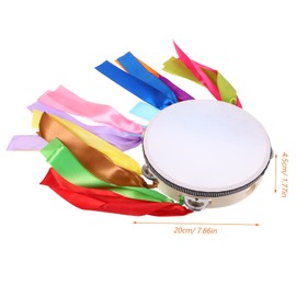 FRCOLOR Handheld Drum with Ribbons Diameter Performance Drum for Dance Parties Sports Events for Beginners Music Enthusiasts Durable Design for Stage Use