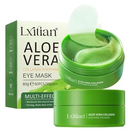 Aloe Vera Under Eye Gel Patches 60 Pcs, Puffy Eyes and Dark Circles Treatments – Look Younger and Reduce Wrinkles and Fine Lines Undereye, Improve and Firm eye Skin - Pure Natural Material Extraction