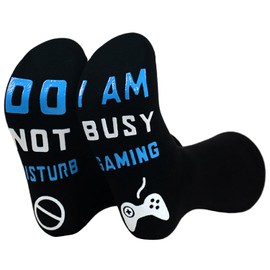 1 Pc Game & Fun Novelty Game Sock "Do Not Disturb, I'm Gaming" Perfect Boys Sock Stuffer, Great Novelty Gift for Boys, Dad Friends, Gamers