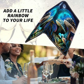 Dikoer Server Book Organizer/Waitress Order Pads with Zipper Pocket and Pen Holder for Guest Check Holder Money Book Pads, 11-Pocket Wallet with Elastic Band Fit Server Apron, Mushroom