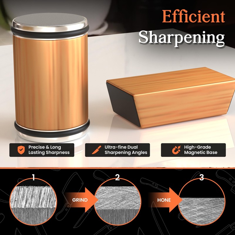 Rolling Knife Sharpener – Kitchen Knife Sharpener with Diamond Grinding