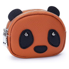 Honesty Mouth Coin Purse, Women's, Coin Purse, Small Wallet, Genuine Leather, Cute, Panda, Children, Mini Wallet, Key Case, 04: brown
