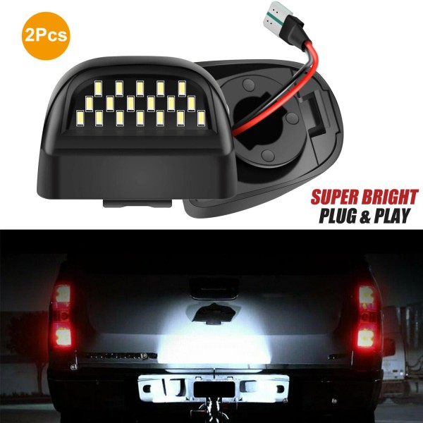 GEARZAAR 2 LED License Plate Light Assembly For Chevy Silverado