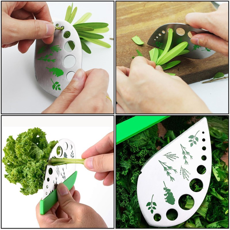 Herb Stripper, 9 Hole Stainless Steel Herb Cutter Leaf Stripper