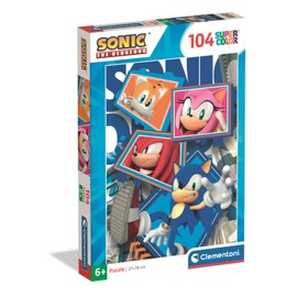 Clementoni Sonic 25038 Puzzle 104 Pieces for Children 6-8 Years, Cartoon, Gift for Children, Puzzle for Children, Made in Italy