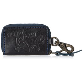 Nadaya Peanuts No.73125 Japan Key Case Sense, Men's, Women's, Compatible with Smart Keys, Genuine Leather, Cowhide Leather, Zipper with Window, Snoopy, navy