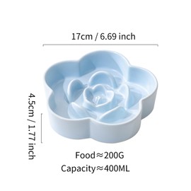 AQUAINNO Slow Feeder Dog Bowls Ceramic, Slow Bowl, Slow Eating Healthy Design for Small Medium Size Dogs, Dog Dishes to Slow Down Eating,Anti Gulping (Light Blue, Small)