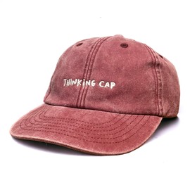 Vivian Flytrap Unisex Thinking Cap Washed Embroidered Dad Baseball Cap - Red