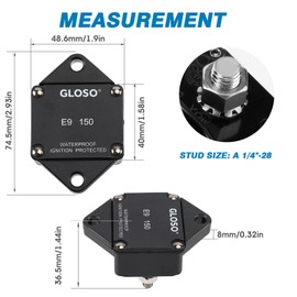 GLOSO E94 Panel Mount T1 Auto Reset Circuit Breaker for Marine Automotive Truck (120A)