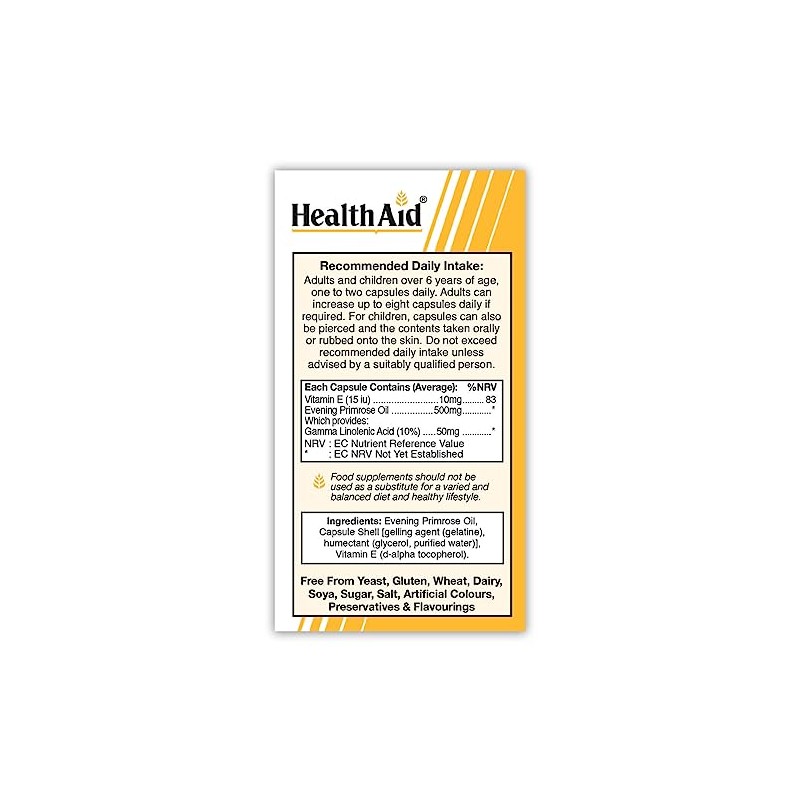 HealthAid Evening Primrose Oil 500mg 30 Capsules