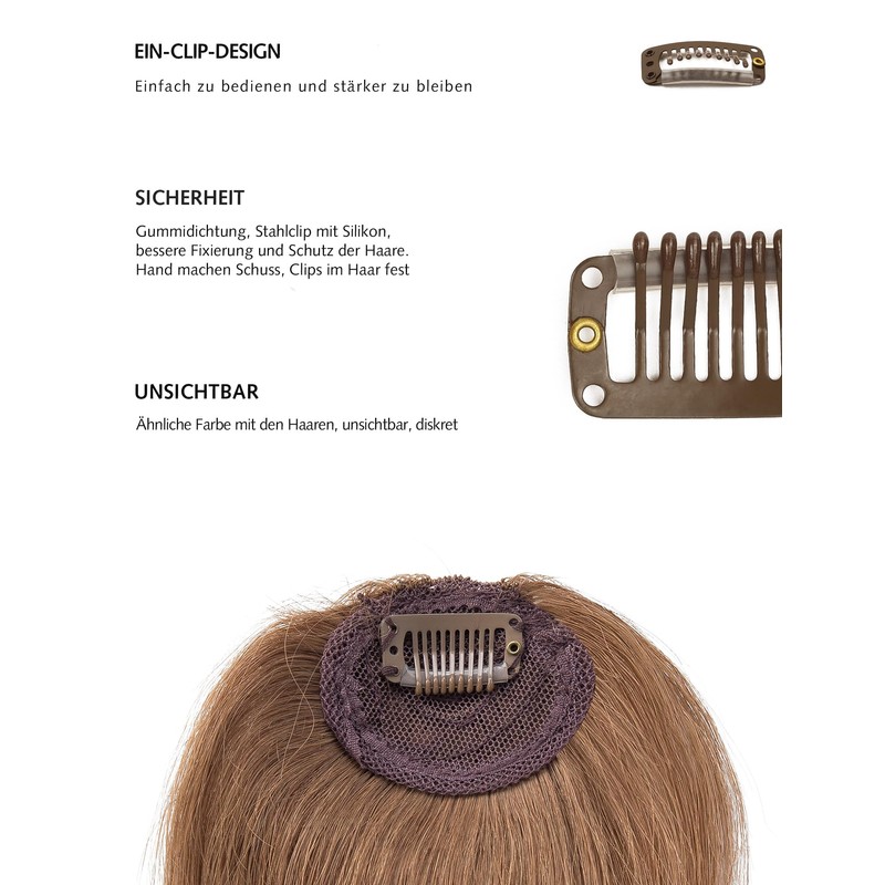 PARXITN Clip-In Bangs, Real Hair Front Fringe, Unique Irregular Fringe