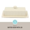 Martha Stewart Broadbrook Stoneware Butter Dish with Lid, Rectangular Covered