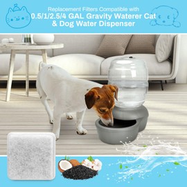 6 Pack Charcoal Replacement Filters for 0.5/1/2.5/4 GAL Gravity Waterer, YOIHABV Cat Fountain Filters, Dog Water Dispenser Filters, Pet Fountain Filter Replacement, Control Chlorine and Odor