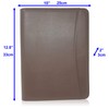 Dark Brown Zippered Portfolio Binder - PU Leather Business Portfolio