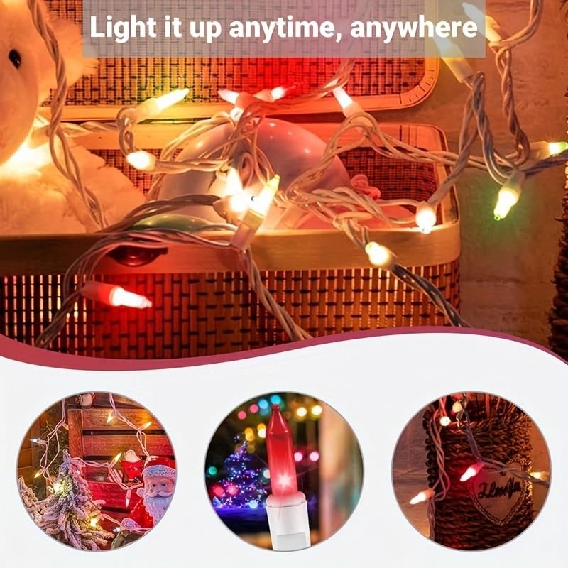 LAMPHOME Easter String Lights, 20FT 100 Count Incandescent Connectable Mini
