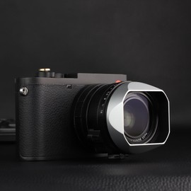 Haoge Metal Square Lens Hood for Leica q3 Q2 Q Q-P QP Q3 Typ116 Camera Accessories Silver LH-LQW