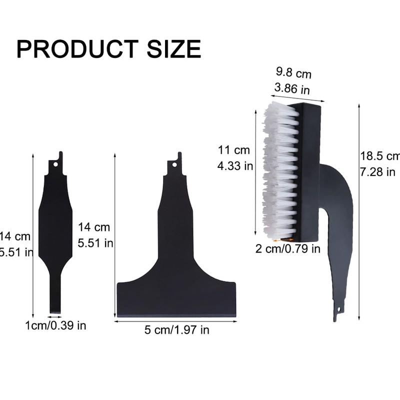4pcs Reciprocating Saw Spatula Brush Set, Reciprotools Attachments and Adapters