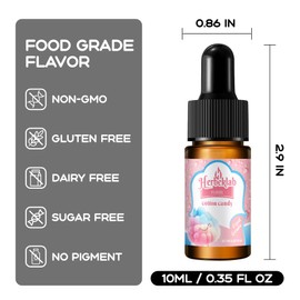 Food Flavoring Oil - Herbeklab Candy Flavoring for Candy Making 12 x 0.35 Fl Oz Extracts and Flavorings for Baking Lip Gloss Flavoring Oil - with Glass Dropper