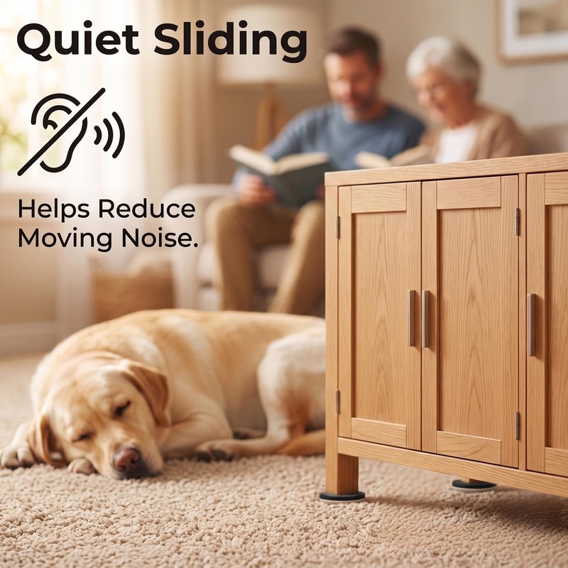 Reusable Furniture Sliders for Carpet, Moving Pads (3 1/2 in,