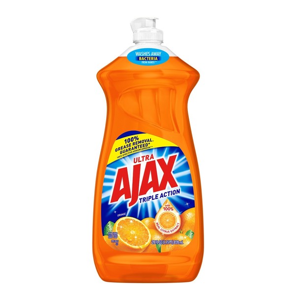 Ajax Ultra Triple Action Orange Dish Soap, 28 Fl Oz, Pack of 2