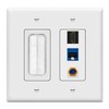 TOPGREENER Double Gang Datacomm Bundle with Multimedia Pass-Through Insert, 3-Port