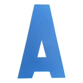 Hockey Jersey Alternate Assistant Captain Patch, Letter A, Iron On Twill, 4”, Light Blue