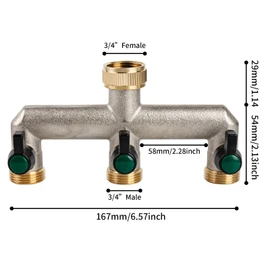 Tesmotor 3 Way Brass T Splitter with 3 Leak-Free Ball Valves