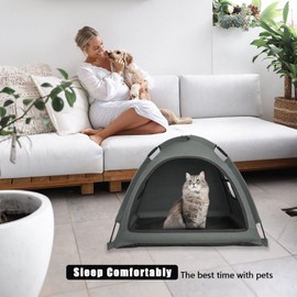 Nockovi Nockovi Grey Cat Tent HouseCat's Nest, Portable Indoor/Outdoor Pet Tent House for Cats, Puppies and Other Small Animals