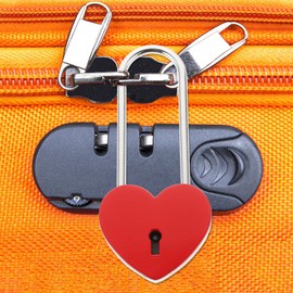 Baluue Love Lock Heart Padlock with Key, 45mm Keyed Padlocks Heart Shaped Lock Zinc Alloy Wishing Locker Lock, Valentine's Day Present Decor