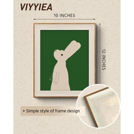 VIYYIEA Framed Canvas Wall Art for Living Room, Vintage Home Decor Cartoon Oil Painting Summer Room Decor Bathroom Wall Decor, Easter Gifts for Friends or Family -【Cartoon Rabbit】-(10"x12")