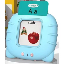 Deluxe Talking Flash Card Reader with 510 Sight Words, Numbers, and Letters. Educational Head Start, Autistic, Delayed Learning, Speech Therapy Toy for Any Occasion (Blue Cat)