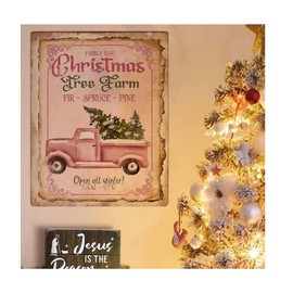 Pink Christmas Sign Bundle - Shabby Chic Christmas - Reindeer Sign - Gingerbread - Eggnog Metal Sign Tag 6x8 Inch Gift Plaque
