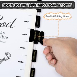 Bible Tabs, 75 Tabs, Laminated Bible Index Tabs for Women and Men, Bible Book Tabs for Easy Navigation, Large Print Easy to Read(Gold Foil Black)