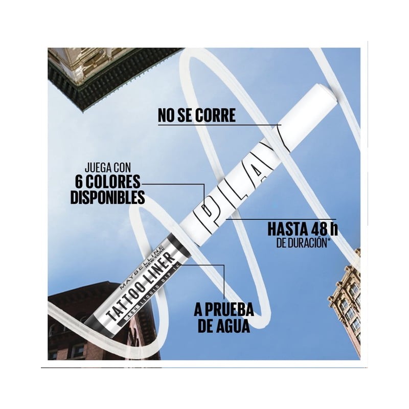 Delineador de ojos Maybelline Tattoo Liner defend 14 g