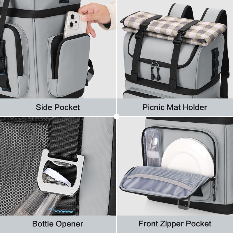 YOUNGOA Large Waterproof Insulated Cooler Backpack for Men & Women,