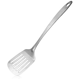 Stainless Steel Spatula, 35cm Stainless Steel Fish Slice Spatula Turner Length for Frying Steak Fish Eggs Pie Kitchen Utensil